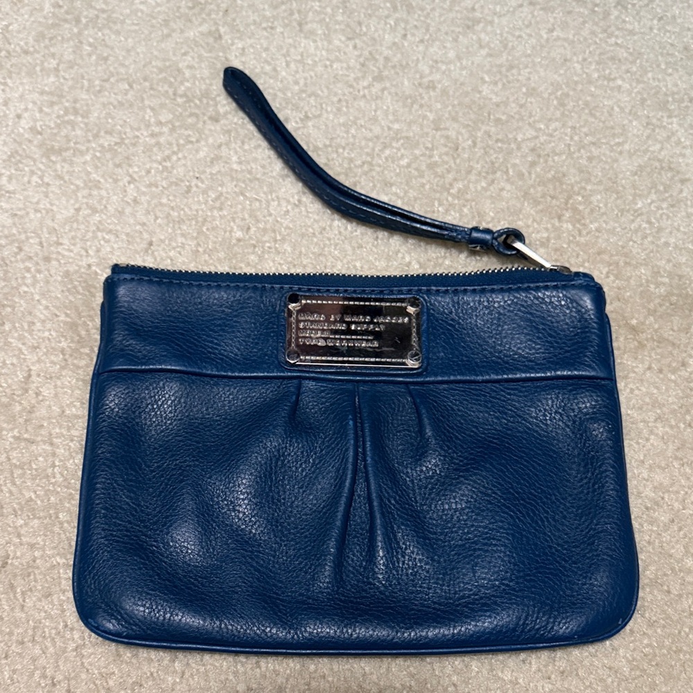 Marc Jacobs Deep Blue Leather Wristlet